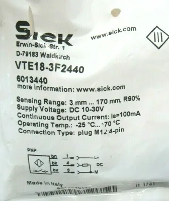 NEW SICK VTE18-3F2440 PHOTOELECTRIC SENSOR VTE183F2440