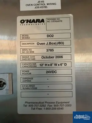 USED O'HARA O'Hara Technologies Tray Drying Oven, S/S, Model 200K