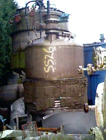 7000 L S/S Vert. Limpet Coiled Reactor