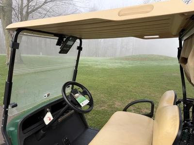 (1) 2019 E-Z-Go EFI golf cart with a Kawasaki gas engine, model 657061G01, includes canopy, fold-dow...