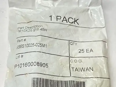 SS6S10025-025M1 | Alloy Steel Cup-Tip Set Screw M10 x 1.5mm Thread 25mm L QTY 25- New