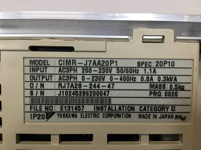 USED YASKAWA CIMR-J7AA20P1