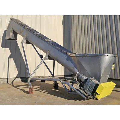 Used 16" Dia. X 18'-5"L Stainless Steel Incline Screw Conveyor