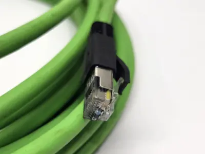 Used Beckhoff Double Ended Ethernet/ EtherCAT Cordset M12 Male 4-pin to RJ45 Cable & Wire Michigan US | Maverick Industrial Sales #1398010