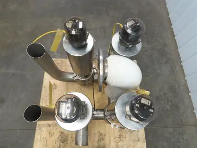 Sudmo DN4"/PN6/1.4404/S SS Sanitary Valve Pneumatic Actuator 4" Outlet Matrix