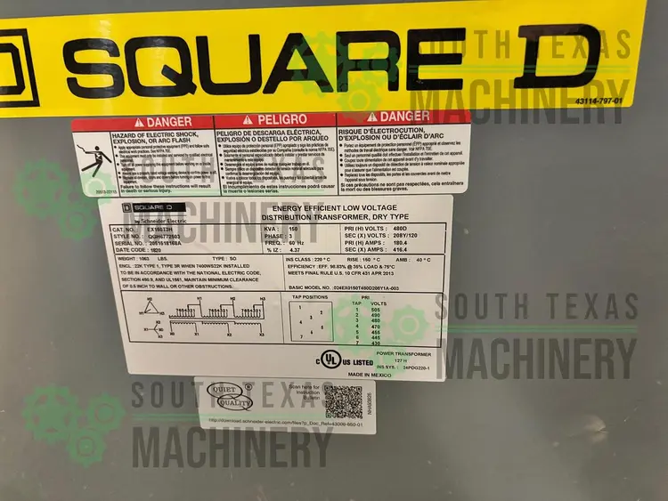Used SCHNIEDER ELECTRIC _UNKNOWN_ Transformers Texas US | South Texas Machinery #440349