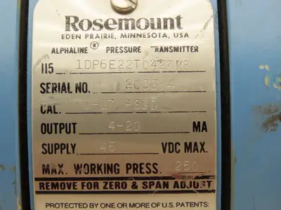 Foxboro 1DP6E22T0427MB Electronic Pressure Transmitter 45VDC 1/8" NPT 0-17psi