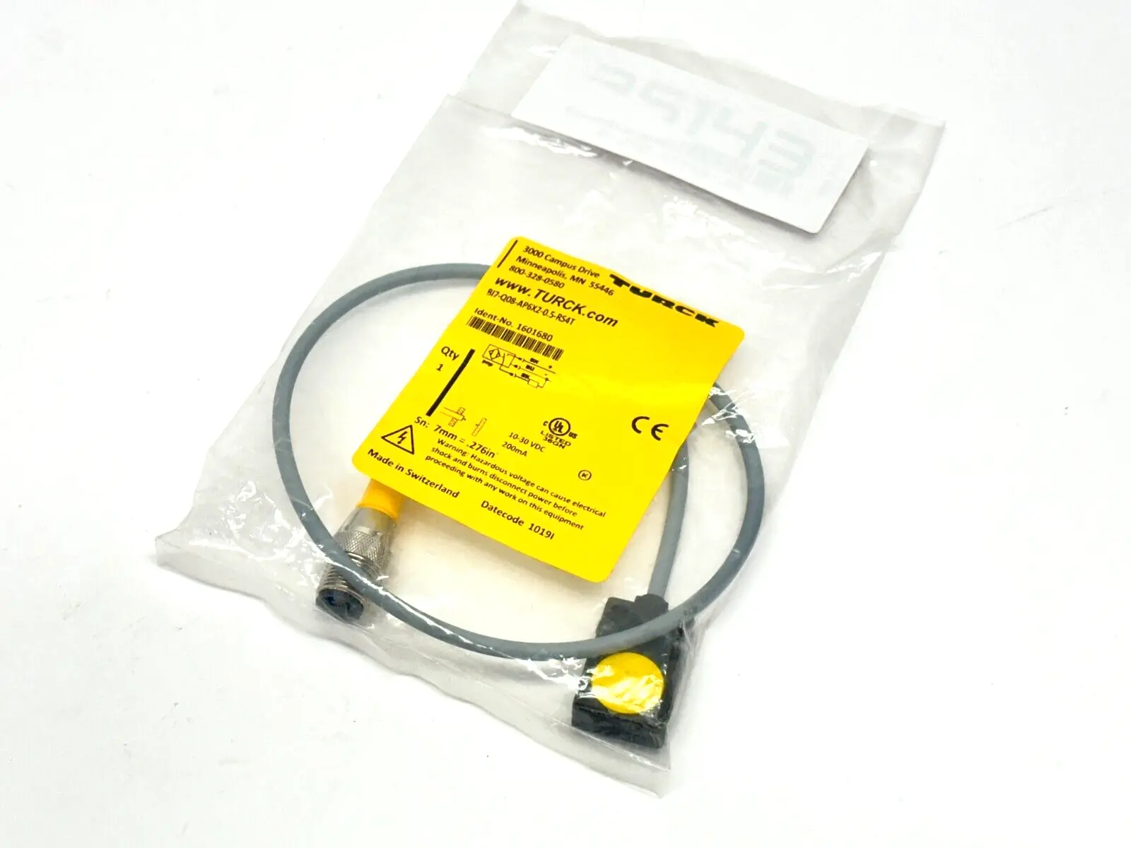 BI7-Q08-AP6X2-0.5-RS4T, 1601680 | Turck BI7-Q08-AP6X2-0.5-RS4T Inductive Proximity Sensor 200mA 10-30VDC 1601680 - New