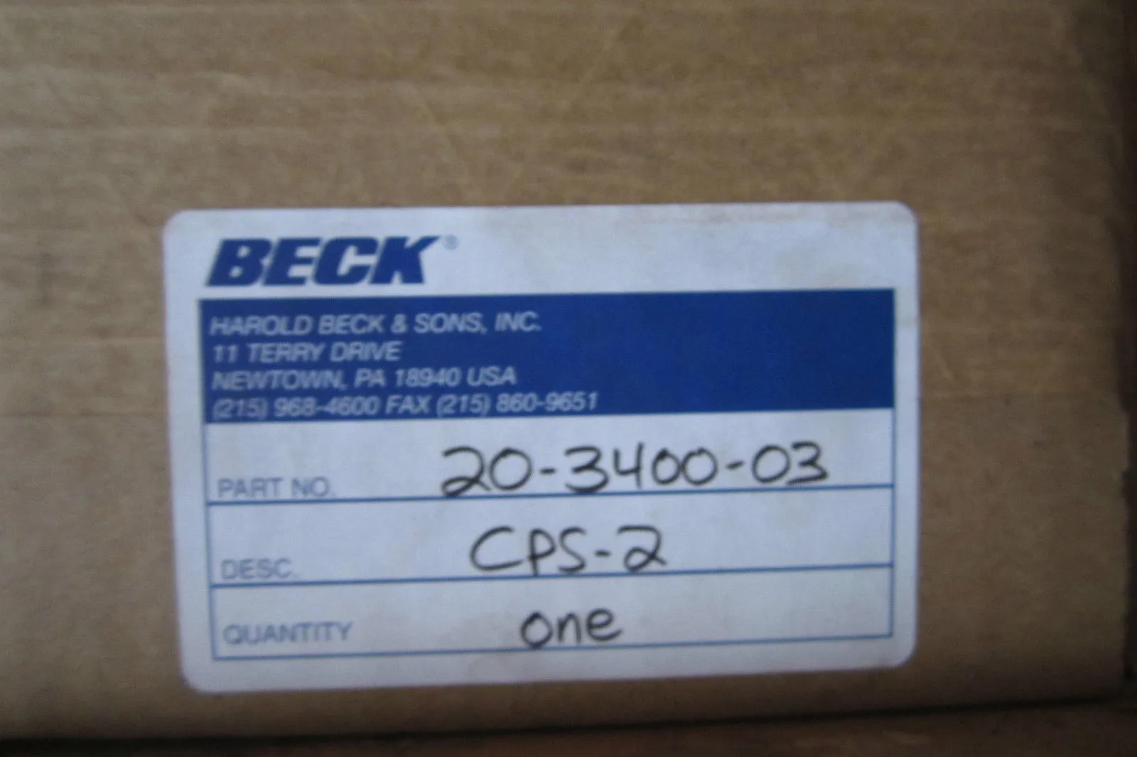 NEW SEALED BECK 20-3400-03 CONTACTLESS POSITION SENSOR 20340003
