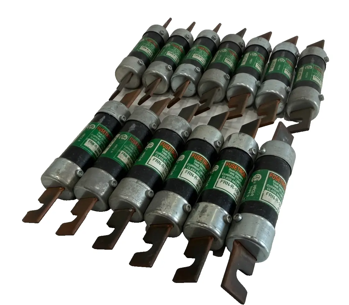 NEW LOT OF 13 FUSETRON FRN-R-100 TIME DELAY FUSES FRNR100
