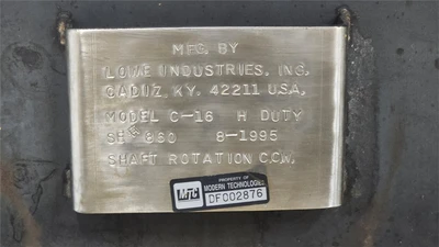16 CU/FT Stainless Steel Lowe C-16 Platform Double Ribbon Blender, 7.5 HP