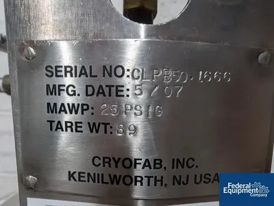 USED Cryofab, Inc. 50 Liter CryoFab Liquid Nitrogen Tank, Model CLPHB50