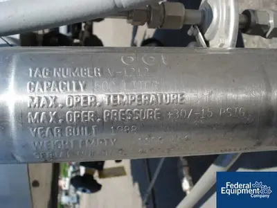 USED DCI 500 Liter DCI Receiver, 316L S/S, 30/100#