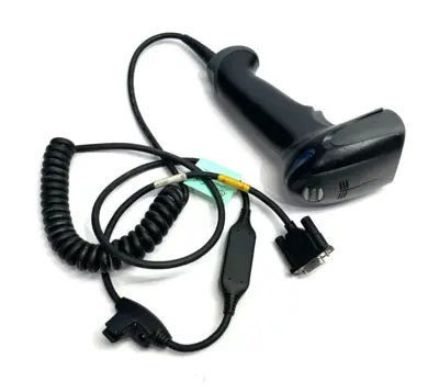 USED KEYENCE REV. P STANDARD CODE READER, HANDHELD, W/ HR-1C3RC COMM. CABLE