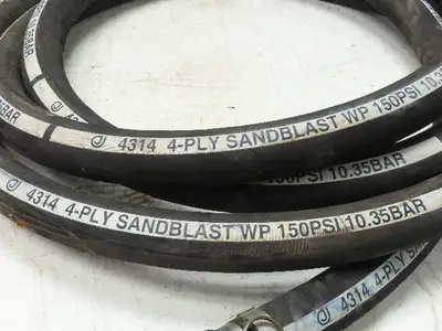 Jason Industrial 4314 Sandblast Hose 1-1/2" ID x 30' Black 4-Ply Rubber 150 PSI