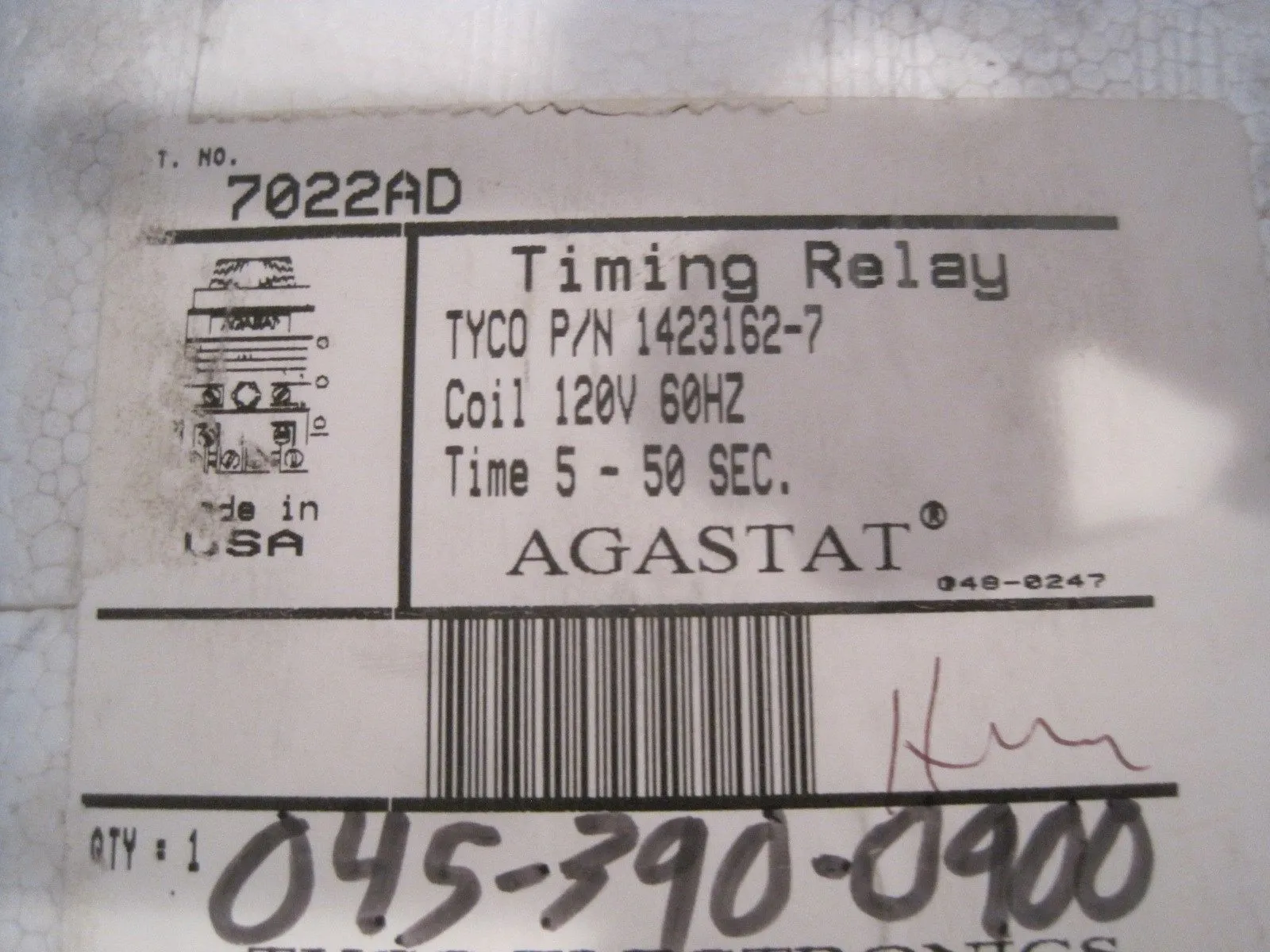 NEW AGASTAT 1423162-7 TIME DELAY RELAY 14231627
