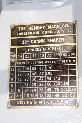 USED HENDEY 12"