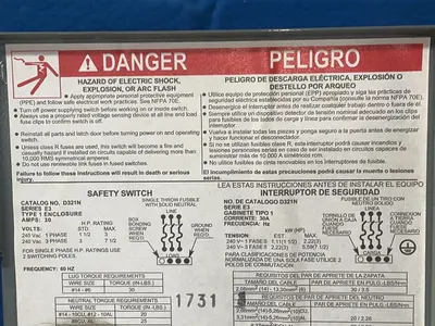 Used SQUARE D D321N Switchgears Ohio US | HGR 24 #1474847