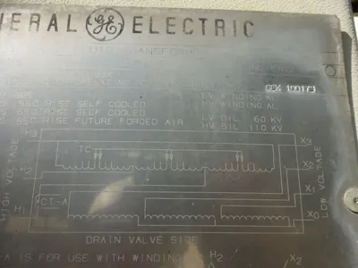 3750 KVA GE Silicone Transformer, 13.8KV Pri, 2400Y/1385V Sec