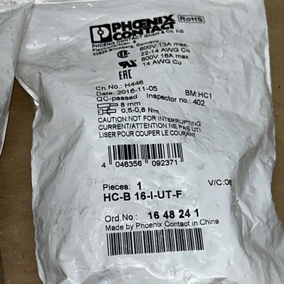 NEW PHOENIX CONTACT HC-B 16-I-UT-F 1648241