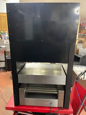 Used Star Used Star 25S Stainless Hotdog Roller Star Ambient Bun Box SS25-BB and Lighted Display 120V Concession Equipment Illinois US | Falcon Restaurant Supply #1375896