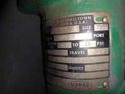 Fisher 1.25 150 Class, Bronze Threaded Control Valve
