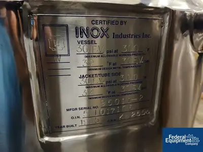 USED INOX 79 Gal Inox Reactor, S/S, 30/30#