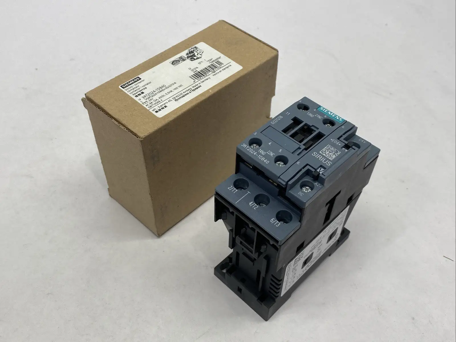 3RT2024-1DB40 | Siemens  SIRIUS Power Contactor 3-Pole 12A 5.5kW 400V 24VDC - New Other