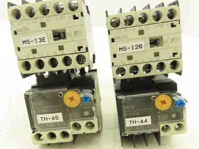 Fuji SK12L Motor Starter Contactor 5.5kW 600V & Overload 5-7.5A Lot of 2