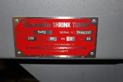 Shanklin T-72 Shrink Tunnel