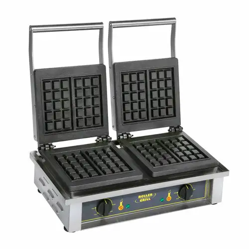 Equipex GED10 Double Brussels Waffle Maker w/ Cast Iron Grids, 3300W