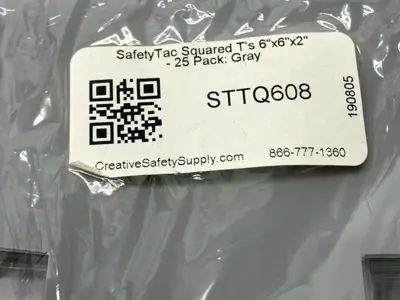 NEW SAFETYTAC SQUARED T GRAY FLOOR MARKING STICKER 6" X 6" X 2" PKG OF 25