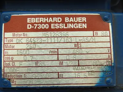 New | in-Stock EBERHARD BAUER _UNKNOWN_ Speed Reducers | Arrow Industrial #634574