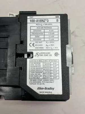 New | in-Stock ALLEN-BRADLEY 100-A18NZ*3 Miscellaneous Equipment (Electrical & Power) Ohio US | Surplus Asset Holdings #1290371