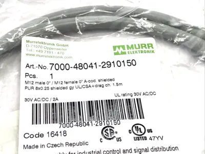 New | in-Stock MURR ELEKTRONIK 7000-48041-2910150 Cable & Wire | Maverick Industrial Sales #1113410