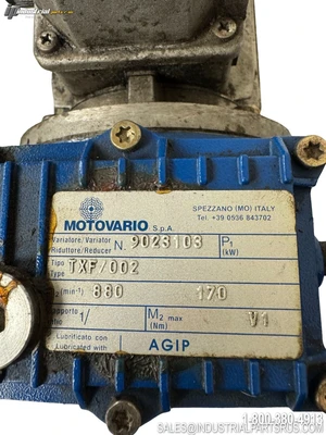 Used MOTOVARIO 63B/4 A.C. Motors Kentucky US | Industrial Parts R Us Inc. #1229270