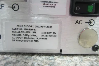 USED MKS MW-5060 MATCHING NETWORK CONTROLLER MODULE MW5060