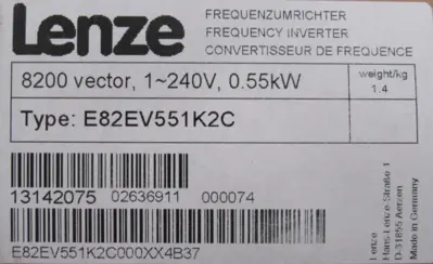 NEW LENZE E82EV551K2C FREQUENCY INVERTER 8200 VECTOR 13142075