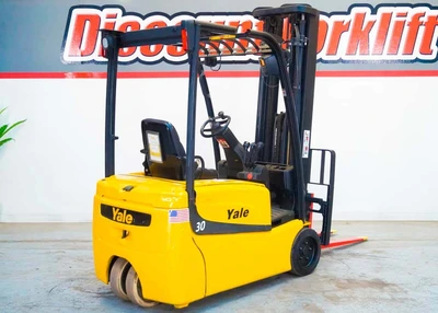 Used 2008 YALE ERP030VTN 3-Wheel Sit down Electric Counterbalance Forklifts Colorado US | Discount Forklift #1399028