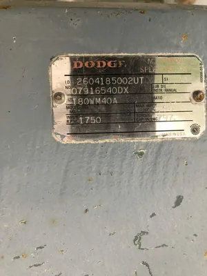 Dodge 180WM40A 3HP Gear Drive/Speed Reducer 60:1 1750RPM 200V DC 14.10A