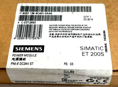 NEW SEALED SIEMENS 6ES7138-4CA01-0AA0 POWER MODULE 6ES71384CA010AA0