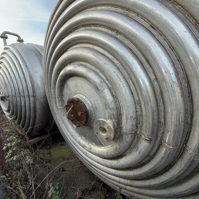 11,500L Stainless Steel JKTD 1/2 Coil / Limpet Coiled Reactor Body
