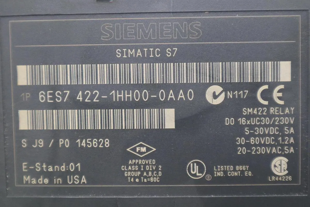 SIEMENS SIMATIC S7 6ES7 422-1HH00-0AA0 DIGITAL OUTPUT MODULE STOCK B-1255