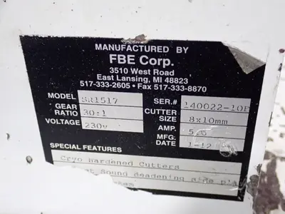 Used FBE CORP SR1517 Misc Plastics Equipment Ohio US | HGR 24 #786313