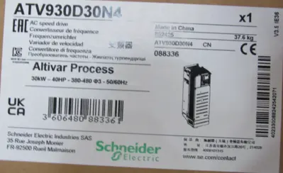 NEW SCHNEIDER ELECTRIC ATV930D30N4 VARIABLE SPEED DRIVE 40HP 088336