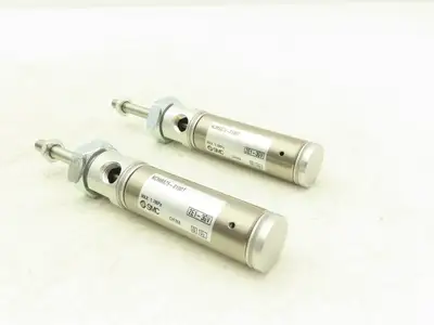 SMC NCMB075-0100T Pneumatic Air Cylinder 3/4"Bore 1"Stroke Spring Ext  Lot of 2