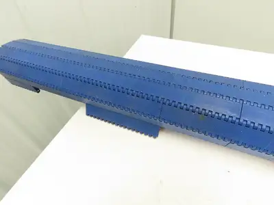 Intralox Blue Plastic Flat Top Smooth Conveyor Chain Belt 60" Wide x 30" L