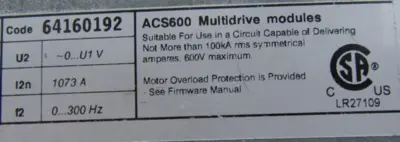 REFURBISHED ABB ACS600 DRIVE ACN6440925500003300902