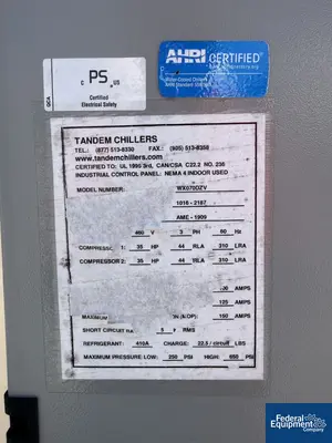 Used Tandem Chillers 70 Ton Tandem Chillers Chiller, Model WX070DZV Chillers Ohio US | Federal Equipment Company #1337720