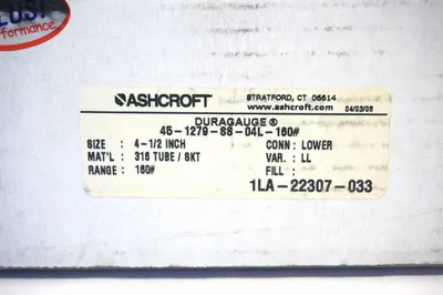 NEW ASHCROFT 45-1279-88-04L-160# PRESSURE GAUGE 4512798804L160
